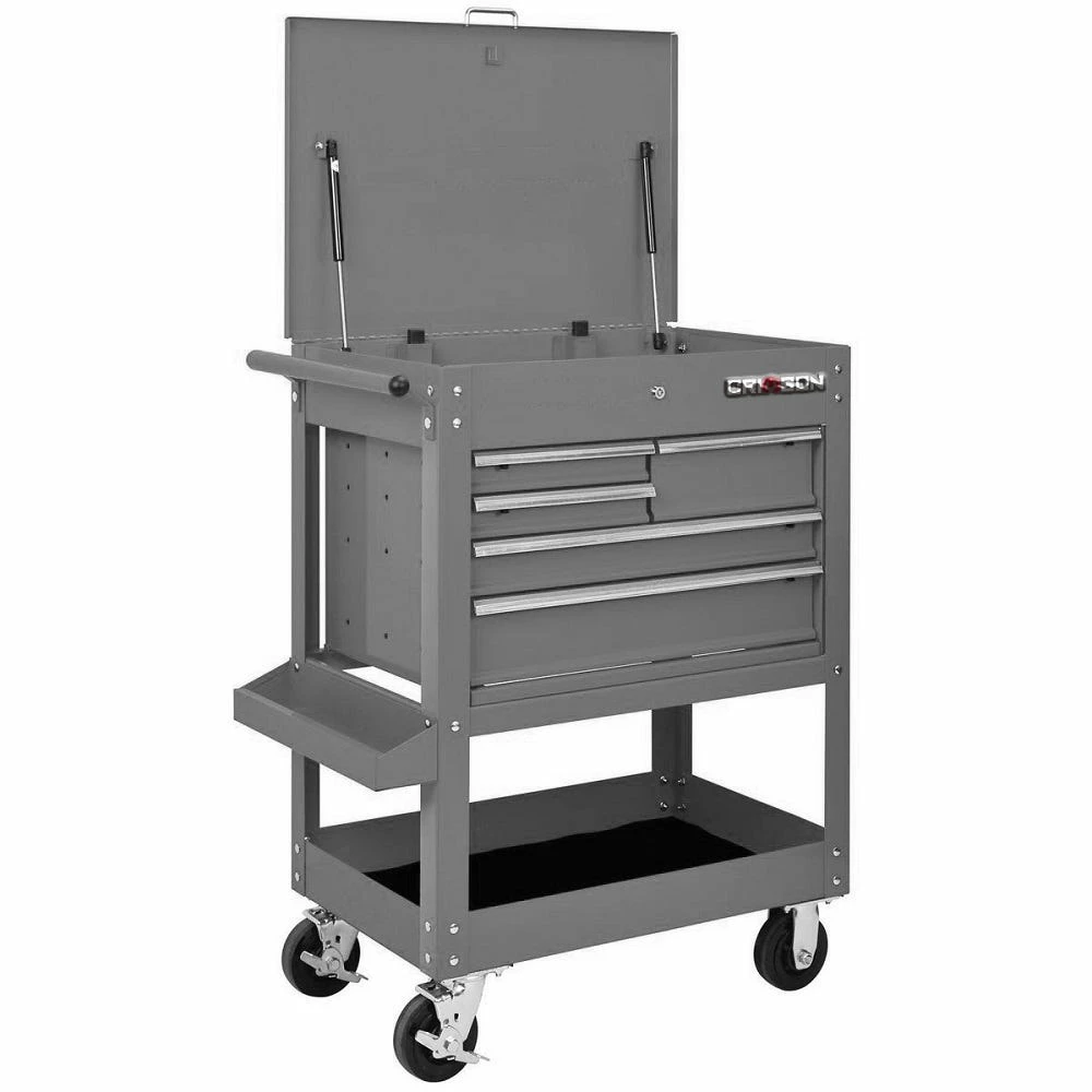 Crimson Force 30 Inch 5 Drawer Tool Cart Gray - 24570005 - Tool Boxes 3 Crimson Force 30 Inch 5 Drawer Tool Cart Gray - 24570005 - Tool Boxes - Image 3