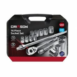 Crimson Force Tools 16 Piece 1/2" Drive SAE Socket Set In Case - 7019404 - Sockets & Socket Sets
