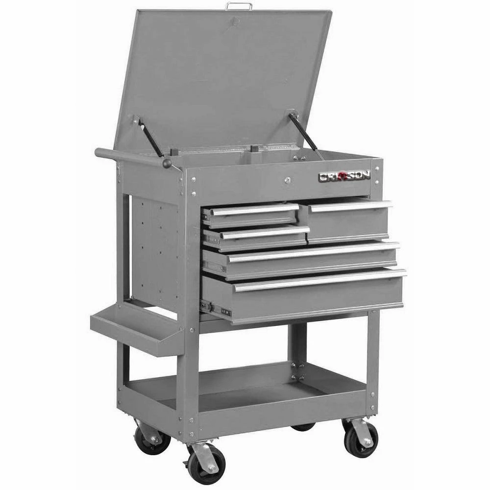Crimson Force 30 Inch 5 Drawer Tool Cart Gray - 24570005 - Tool Boxes 2 Crimson Force 30 Inch 5 Drawer Tool Cart Gray - 24570005 - Tool Boxes - Image 2